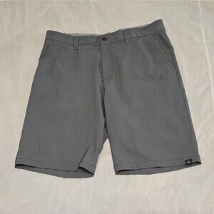 adidas Men's 34 Golf Shorts Gray/Black Striped Stretch Pockets Flat Front